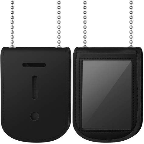 Sadnyy Police Badge Holder Neck Chain Leather Badge Security Card ...