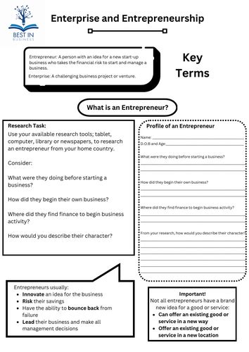 Entrepreneurship Worksheet.pdf 的图像结果