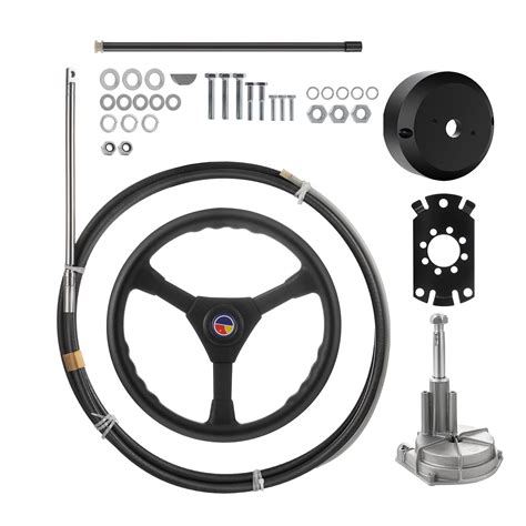 Buy Hihone Boat Steering System, 13Inch Boat Steering Wheel with 3 ...