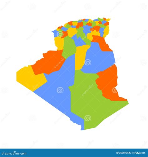 Algeria Political Map of Administrative Divisions Stock Illustration - Illustration of state ...