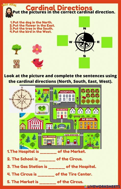 Image result for Free Printable 3rd Grade Cardinal Directions