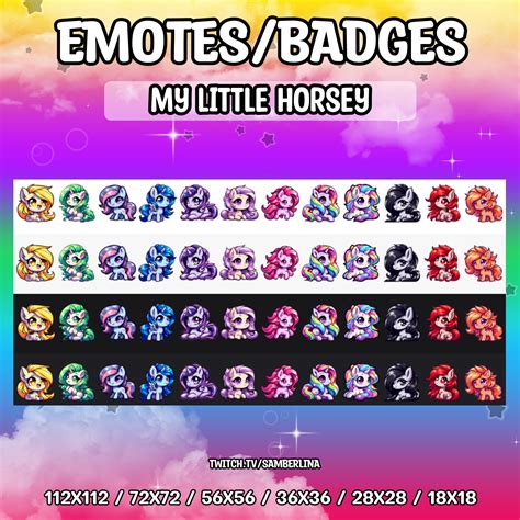 12 My Little Horsey Emotes/badges Bundle Pack Twitch - Etsy