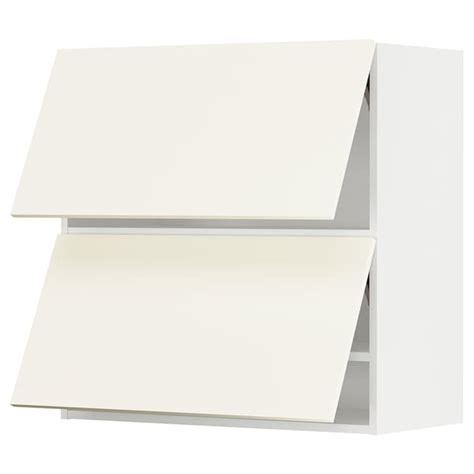 METOD wall cabinet horizontal w 2 doors, white/Vallstena white ...