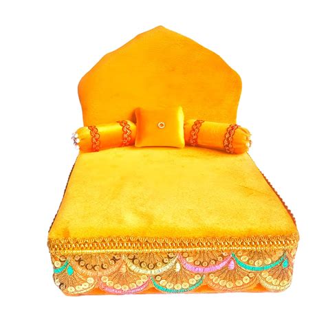 Laddu Gopal ji singhasan/Bed 3 to 8 no. Wooden Size- 10" 7" Color ...