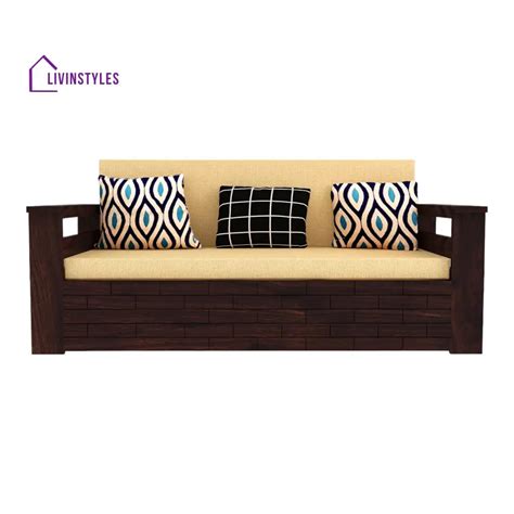 Kiki 3 Seater Sofa Cum Bed Sheesham Wood – LivIn Styles
