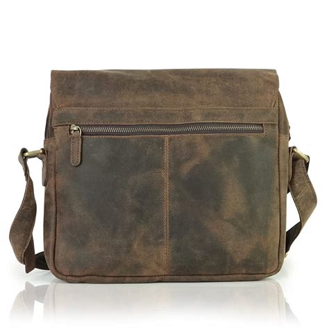 Goatter Men’s Hunter Leather 12 Inch Messenger Bag,