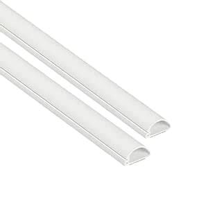 D-Line Micro+ Cable Trunking 2-Pack, Half Round Cable Cover, Paintable ...