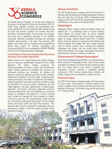 36th Kerala Science Congress - Brochure | CWRDM - Centre for Water ...