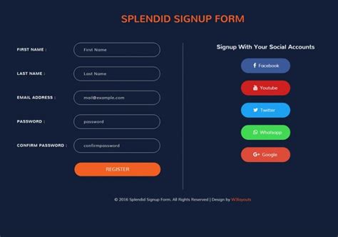 Image result for Sign Up Form Template HTML