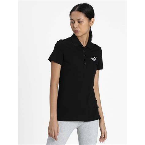 Buy Puma Essentials Regular Fit Womens Black Polo Shirt Online