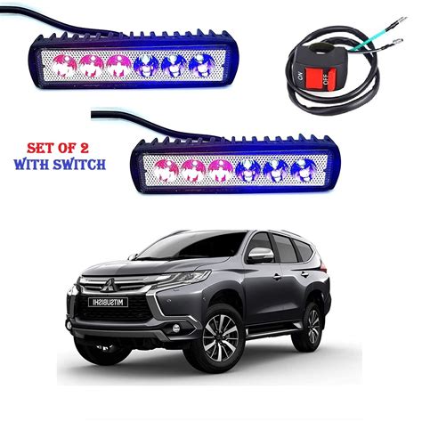 Buy Olmeo 2pc 6 LED Red Blue Light Flasher, Warning Emergency Hazard ...