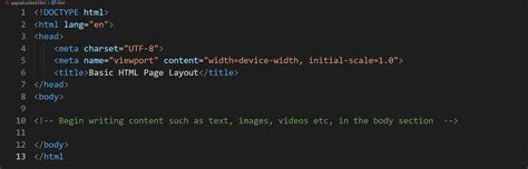 Image result for HTML Page Layout Code