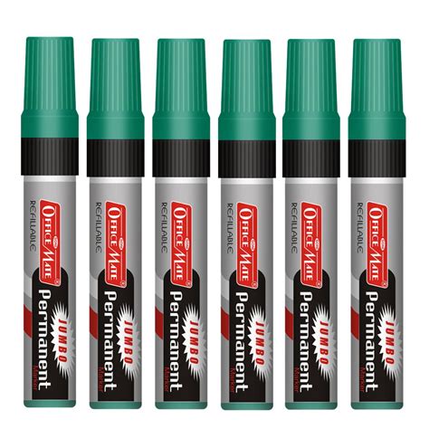 Soni Officemate Jumbo Permanent Marker - Pack of 6 Green) - SCOOBOO ...