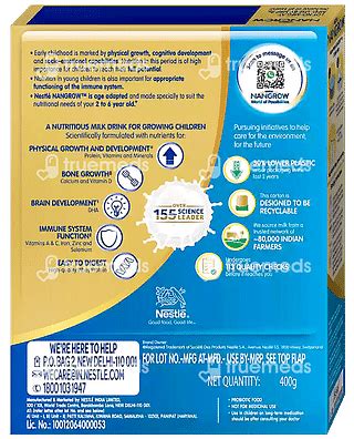 Nestle Nangrow 2 To 6 Years Creamy Vanilla 400 Gm - Uses, Side Effects ...