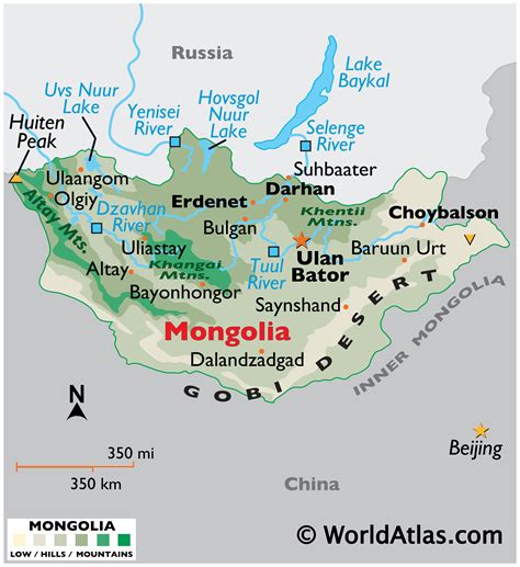 Mongolia Map / Geography of Mongolia / Map of Mongolia - Worldatlas.com