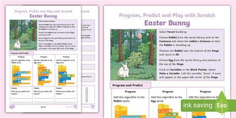 Program, Predict and Play with Scratch: Easter Bunny - Computing
