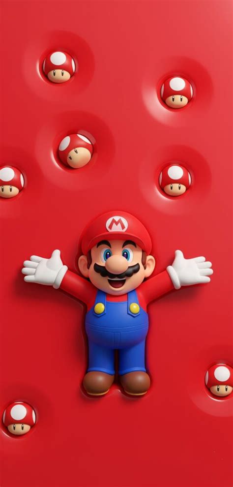 Super Mario Mushroom Red Pop-Out Wallpaper - 4K UHD Wallpapers