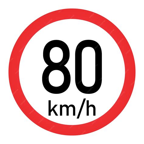 Premium Vector | Traffic signs restricting speed to 80 kilometers per ...