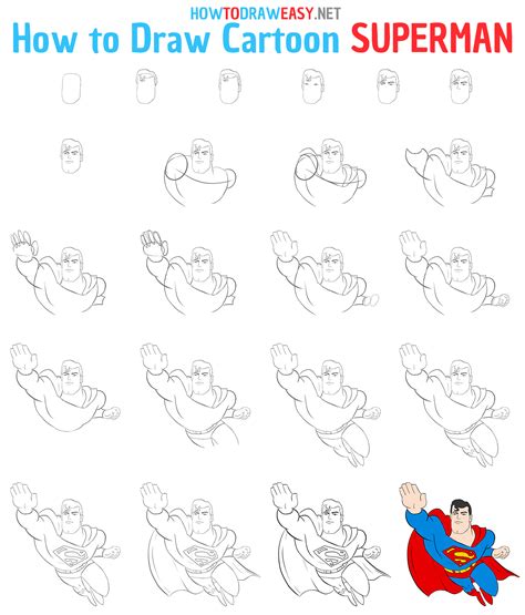 How to Draw Cartoon Superman - How to Draw Easy