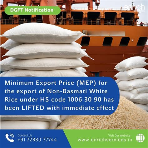 Minimum Export Price for the export of Non-Basmati White Rice has been ...