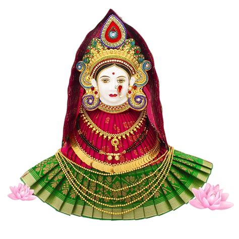 VEDIC VAANI Margashirsh Mahalaxmi Lakshmi Face Mukhota with Jewellery ...