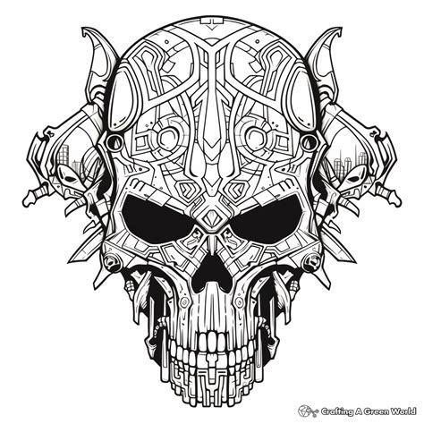 Evil Skull Coloring Pages Page 3 | Evil Skull Drawing Images Free