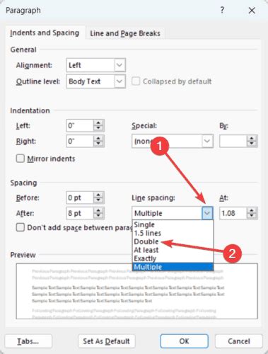 How to Double Line Space in Word 的图像结果