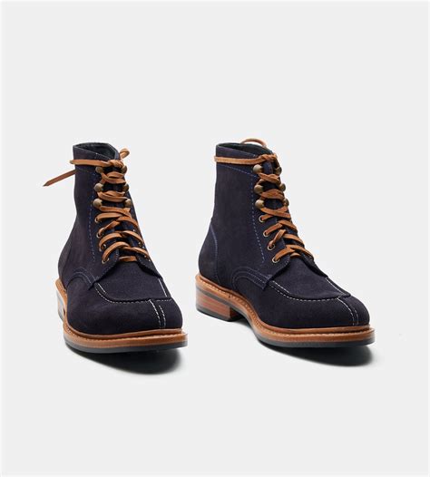Goodyear Welted Navy Suede Split Toe Derby Boot – Kozasko