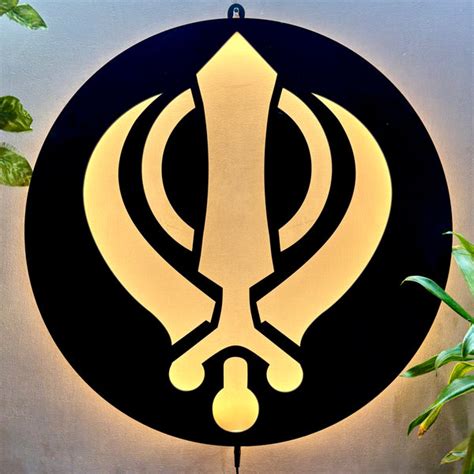 Home Decor: Beautiful Khanda Sahib Sikh Symbol Wall Decor / Night Light ...