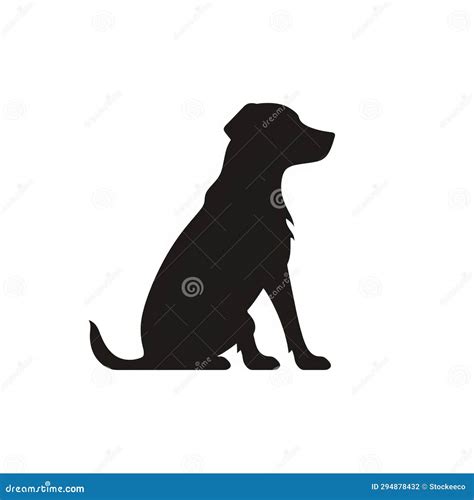 Simplistic Silhouette of Dog Sitting Down Stock Illustration - Illustration of simplistic ...
