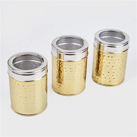 Buy Shale Primo Set of 3 Stainless Steel Canister - 650ml from Home ...