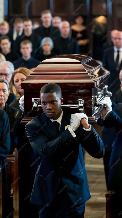 Coffin bearer carrying casket at funeral | Premium AI-generated image