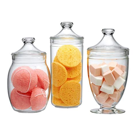 Amazing Abby Adore Plastic Apothecary Jars 3 Piece Set 52 | Desertcart ...
