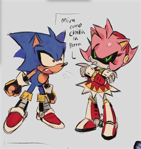 amy rose and metal sonic (sonic) drawn by 9474s0ul | Danbooru