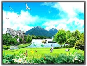 Small House at Riverside 0680 Poster Photographic Paper - Abstract ...