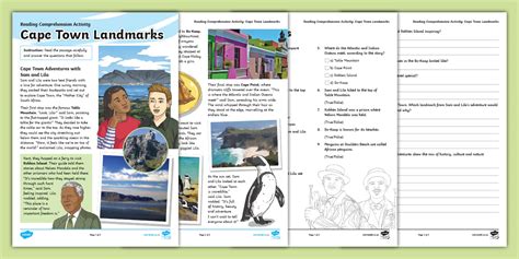 Cape Town Landmarks Reading Comprehension Activity | Twinkl