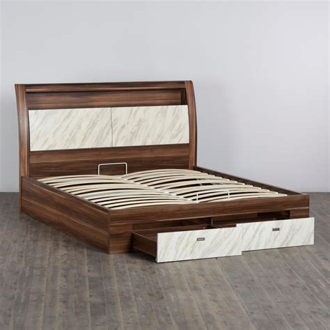 Buy Antonio Savio Queen Size Bed with Hydraulic Storage and Drawer ...