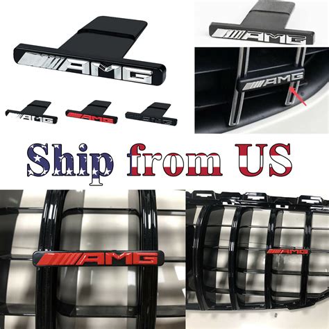 Buy AMG Badge Front Vertical Strip Grill Radiator Decal Sticker Emblem ...