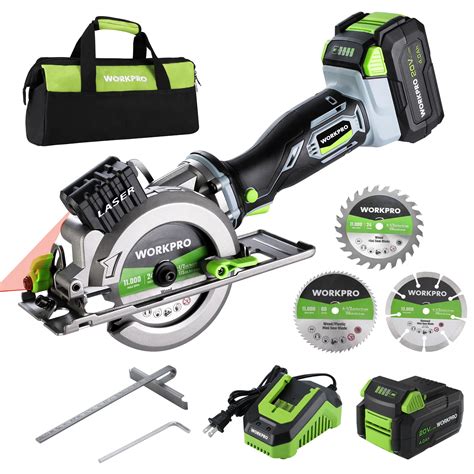 WORKPRO 20V Cordless Mini Circular Saw, 4-1/2" Compact Wireless ...