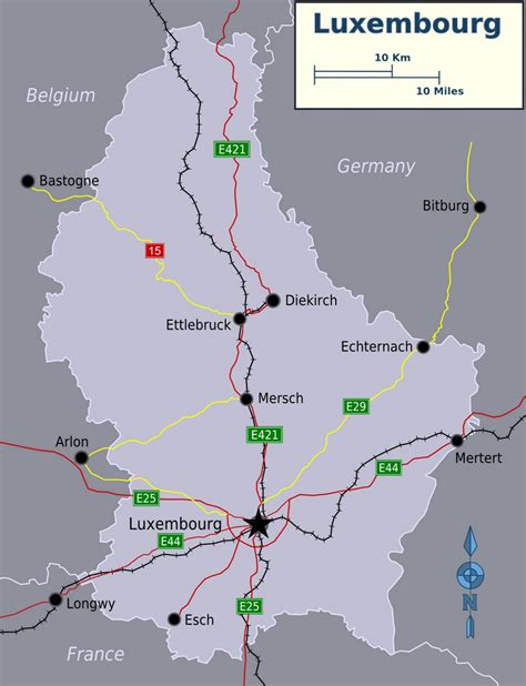 Detailed map of Luxembourg | Luxembourg | Europe | Mapsland | Maps of the World
