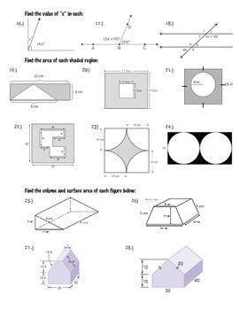7th Grade Math Study Guide 的图像结果