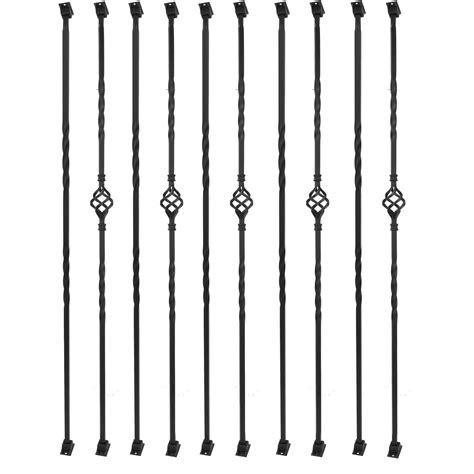 Buy Sidasu Wrought Iron Balusters Stair Spindles Set of 10 Hollow ...
