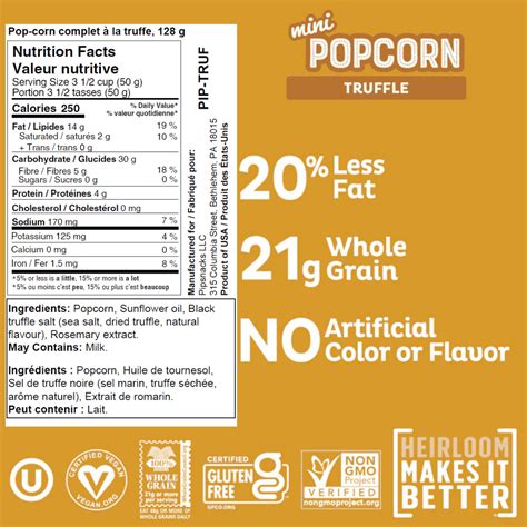Pipcorn Gluten Free Heirloom Corn Mini Popcorn Truffle at NaturaMarket