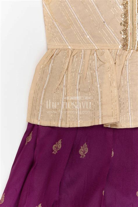Nesavu baby girl pattu pavadai for festivals and weddings with Banaras ...