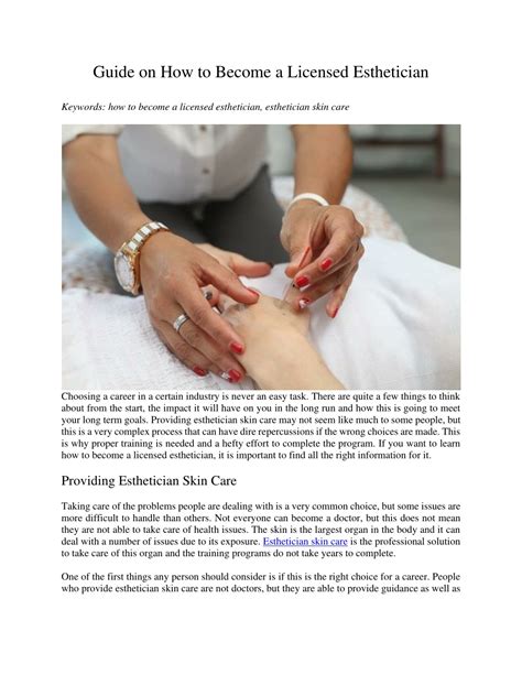PPT - Guide on How to Become a Licensed Esthetician PowerPoint Presentation - ID:9983417