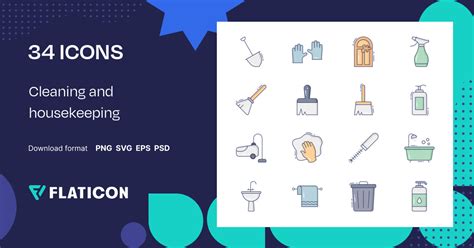 Cleaning and housekeeping Icon Pack | Lineal Color | 34 .SVG Icons
