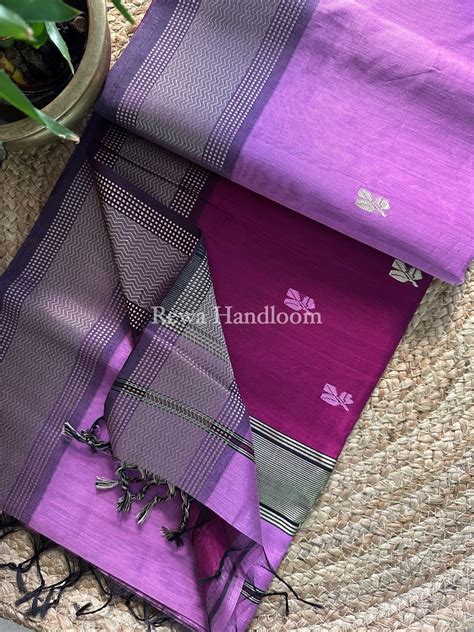 Maheshwari Light Purple Resham Thread Butti Saree RBS31 – Rewa Handloom