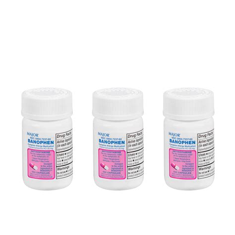 Major Banophen Diphenhydramine Hci 25 Mg Capsules Temporarily Relief From | Desertcart QATAR