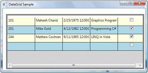 DataGrid 的图像结果