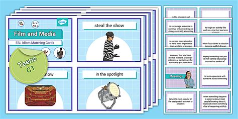 ESL Film and Media Idiom Matching Cards [Teens, C1] - Twinkl